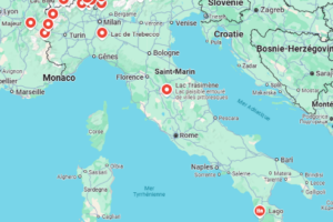 Carte des lacs italiens