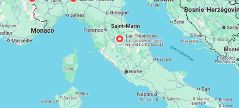 Carte des lacs italiens